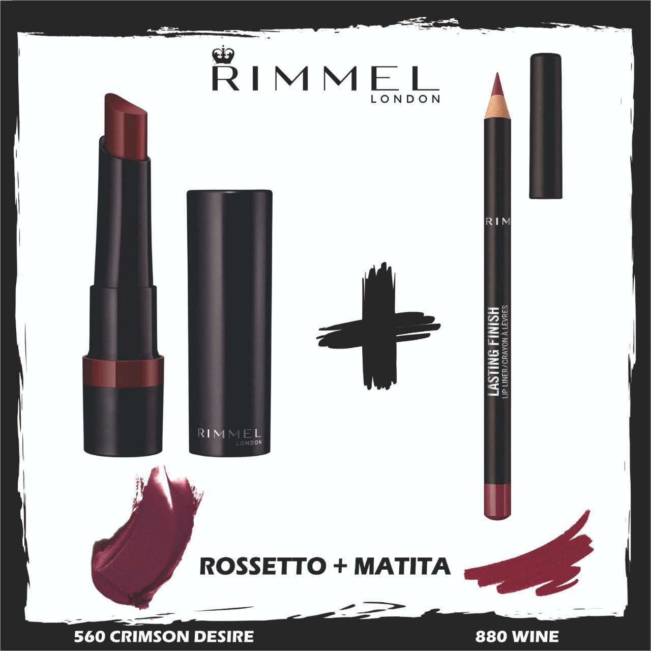 Rimmel London Rossetto 560 e Matita 880