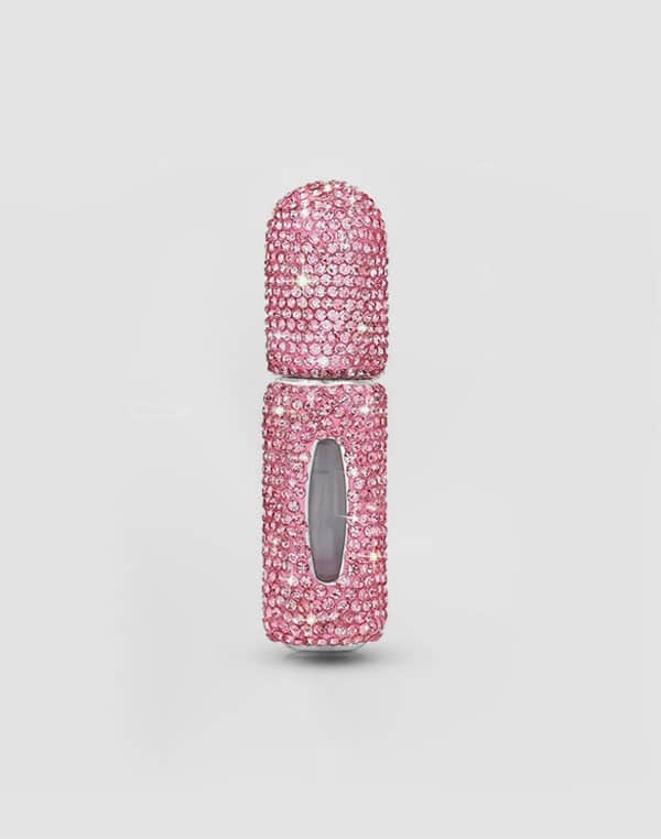 Porta Profumo da Viaggio Rosa con Strass 5ml